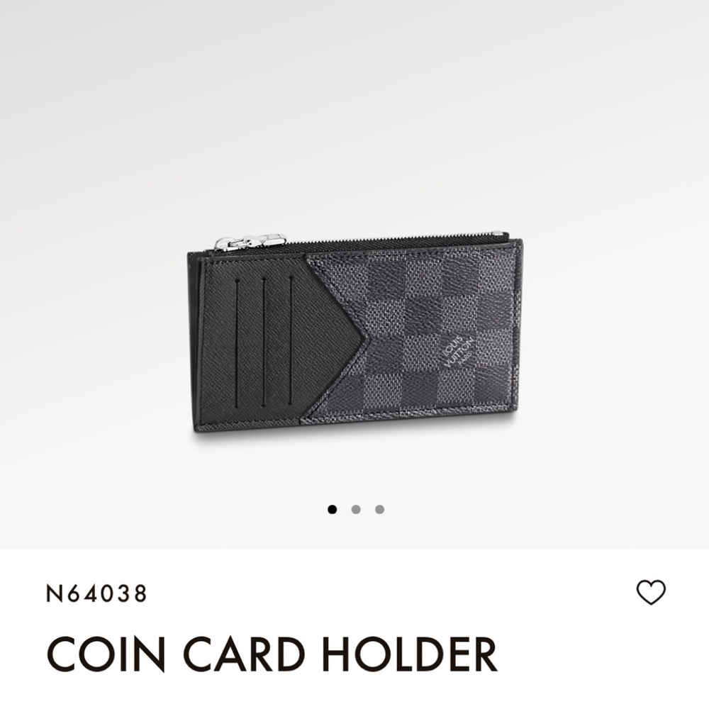 Authentic Louis Vuitton Coin Card Holder in Damier Graphite
